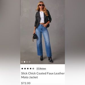 Really cute black faux leather moto jacket, Size M